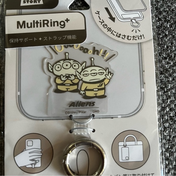 BNIB Japan Disney Toy Story Little Green Man Alien Phone multiRing Attachment - Picture 11 of 11